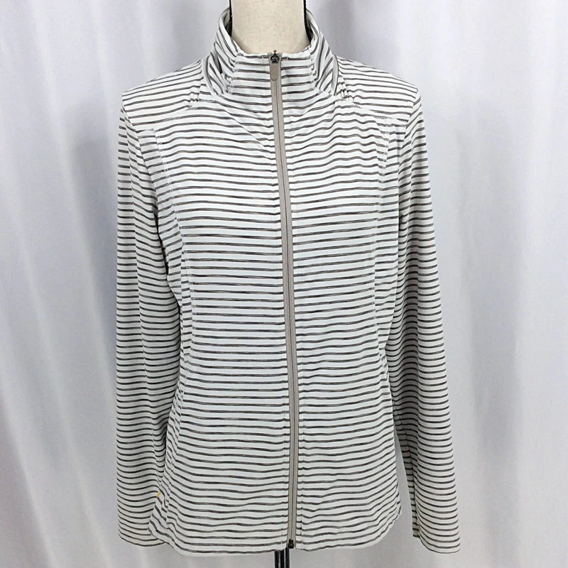 lole essentials 2 striped full zip workout jacket
