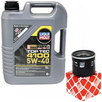 MotoröL Set 5W-40 5 Liter + ÖLfilter 38927 FüR Renault Clio II 1.2 16V BB 75 PS