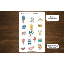 Summer Sticker Sheet | Planner and Journal Stickers | Decoration Stickers