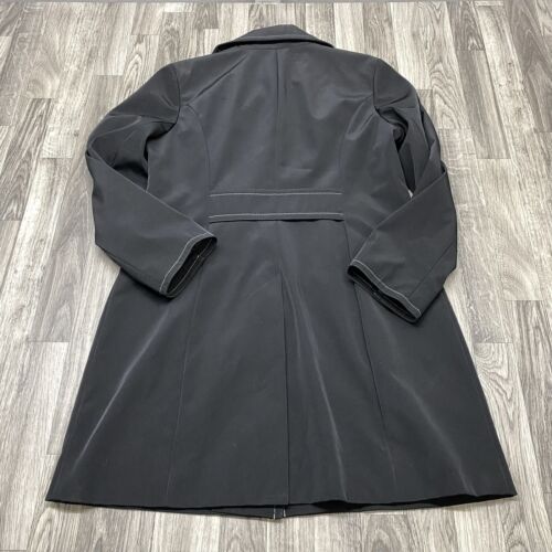 ANNE KLEIN Button Down Collar Black Softshell Trench Coat Women's Size Large - Picture 6 of 12