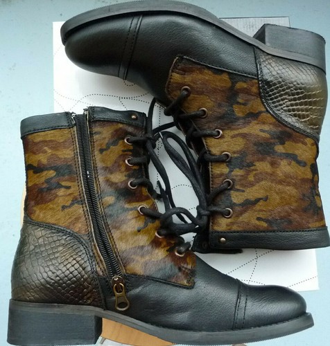 ***BRONX***Stiefeletten***Army***schwarz-braun***Echtleder***Gr. 40 (39)*** - Foto 4 di 12