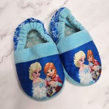 Frozen Disney Elsa and Anna Soft Slip On Slippers Girls Large 9/10