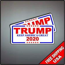 Set of 2 Donald Trump 2020 for president 8" Vinyl Bumper Sticker Vehicle Car KAG
