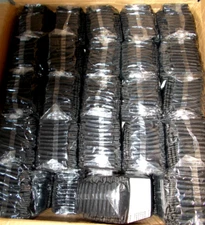 50 BLACK SLIM 12 oz Can Coolers Flexible Beverage Koozies Blank Insulator Sleeve