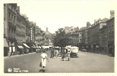 Shops, Vendors And People At Streets Of Place de l'Ange, Namur, Belgium Postcard