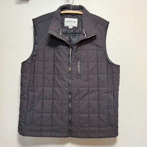 Orvis Puffer Quilted Grey Vest Mens Size L - Picture 2 of 14