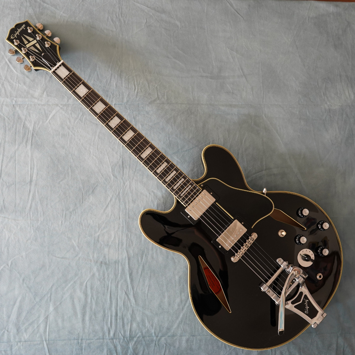 Epiphone Shinichi Ubukata ES-355 Custom Bigsby ver.02 Ebony Black 