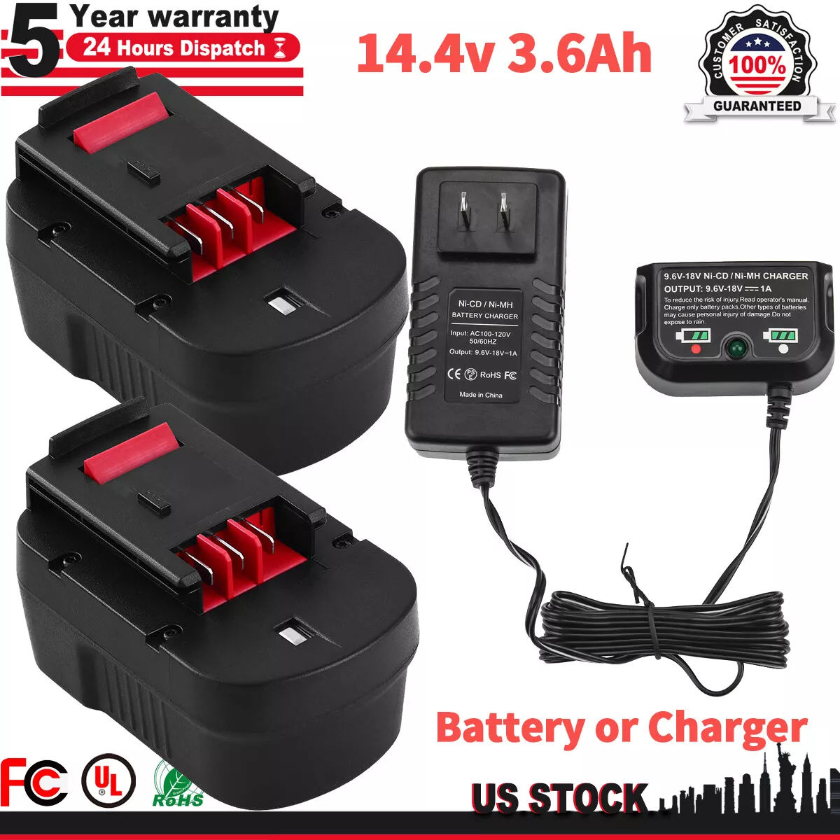 14.4Volt For BLACK & DECKER 14.4V A144 Battery or Charger HPB14 FSB14  HPB14-OPE