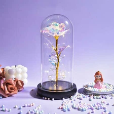 Brand New - Crystal Galaxy Enchanted LED Glass Forever Rose Home Decoration Gift