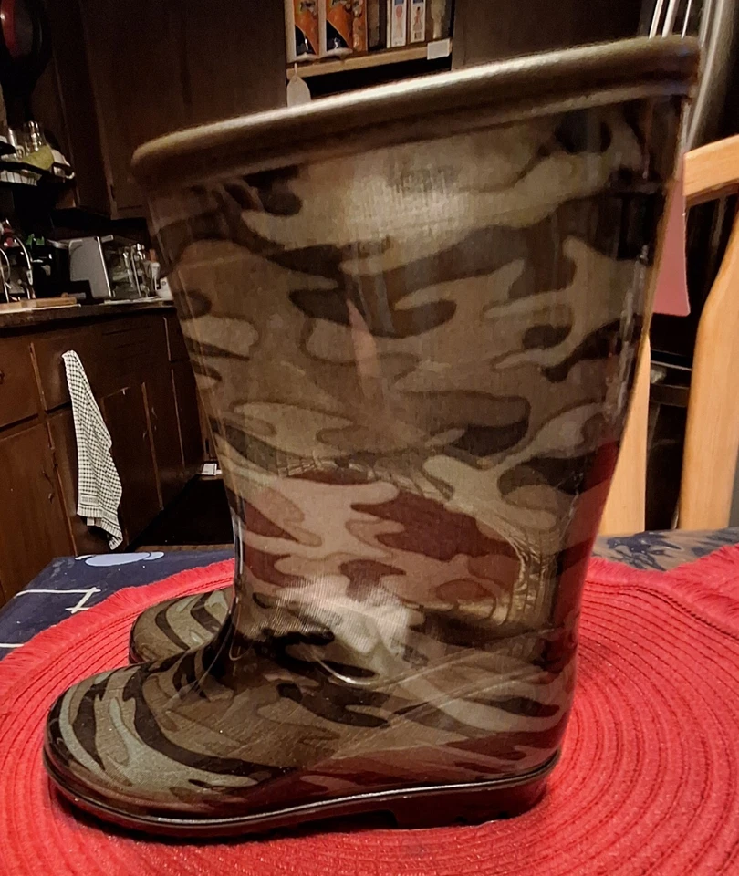 Carters Niño Pequeño Niño Goma Bruce Oliva Camuflaje Lluvia Botas de Pesca 10M Nuevas Foto 3 de 4