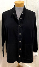 CROFT & BARROW Jacket size 1X 20 Black long sleeve cardigan $48 NEW (fs41)