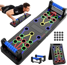 Solid Push Up Board Home Workout Equipment Multi-Functional M2-Black Handle
