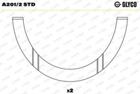 Glyco A201/2 STD Distanzscheibe, Kurbelwelle FüR Abarth Alfa Romeo