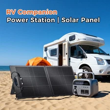 500W Portable Power Station 230.4Wh Generator Battery + 100W ETFE Solar Panel