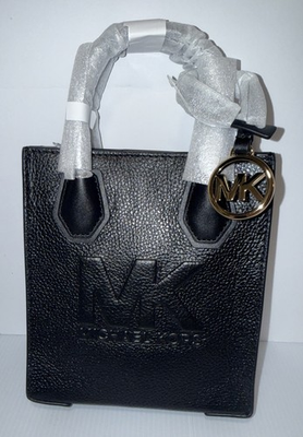 #ad Michael Kors Mercer Small Pebbled Crossbody Bag New with Tags Black $41.25