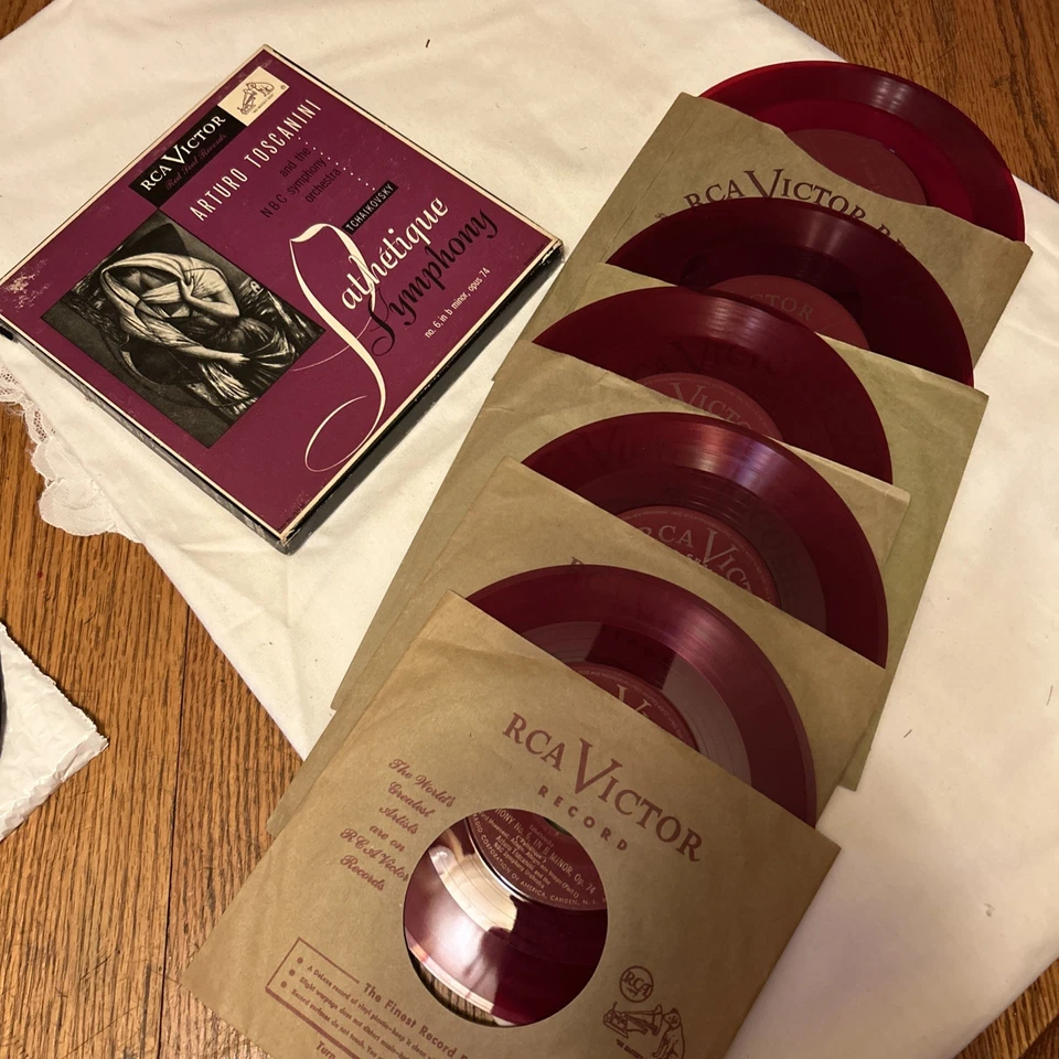 Arturo Toscanini-Tchaikovsky Pathétique Symphony 45 RPM Vinyl Record Set - RARE! - Image 3 of 4