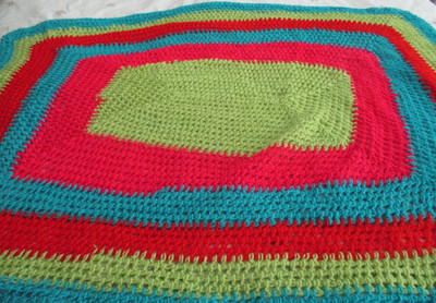 Vintage handgehäkelte Oma Decke Überwurf Retro 45'' x 30'' ~ Festivals Camping
