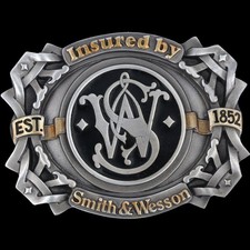 New Smith Wesson S W NOS Vtg Belt Buckle 357 Mag 45 Gun Handgun Pistol Revolver