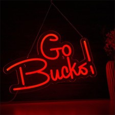Go Bucks Neon Sign for Wall Decor, FootBall Neon Signs Lights for Room Decor ...