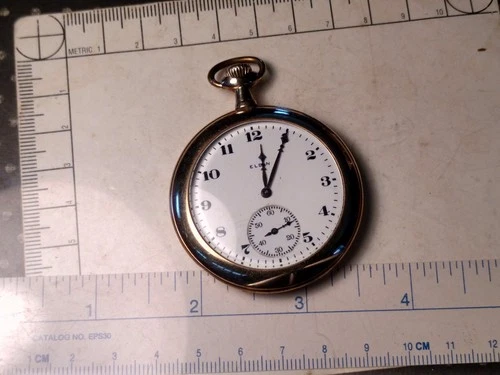 Elgin Gentleman's Antique American Running Pocket Watch Special Enamel Case 1918