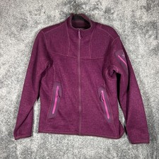 Arc'teryx Jacket Womens Large Purple Polartec Fleece Full Zip Hiking Outdoor