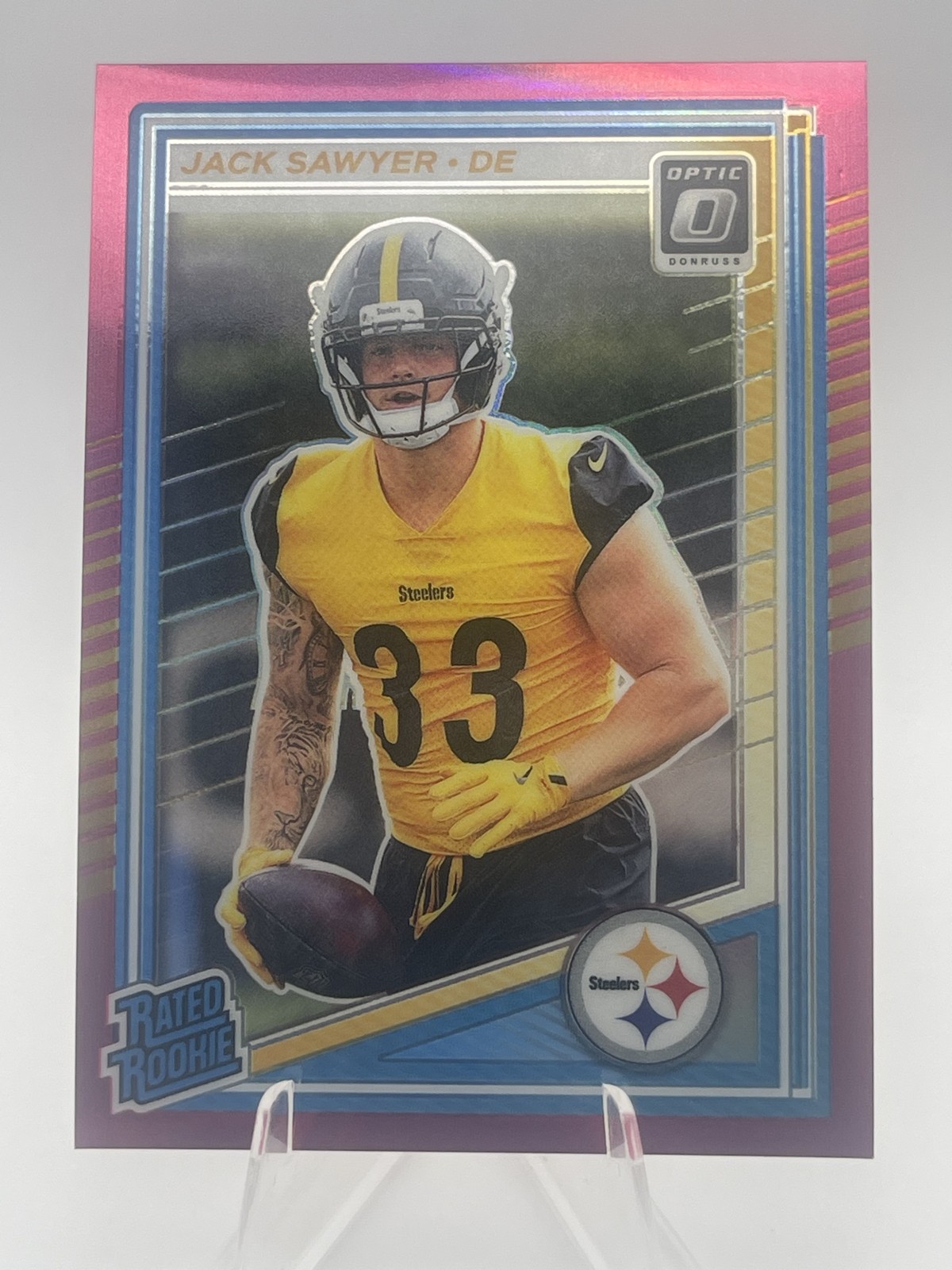 2025 Panini Donruss Optic - Rated Rookie Jack Sawyer #220 Pink Prizm (RC)