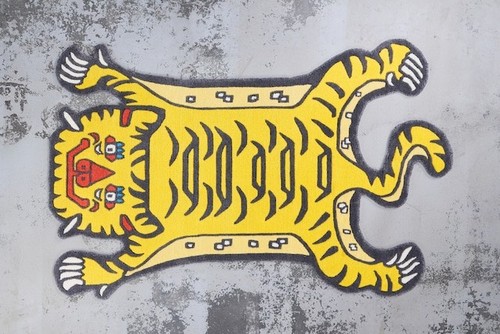 Yellow 3x5 Ft Tibetan Tiger Rug Animal Print Tufted Area Rug With Wool Carpet - Picture 9 of 10