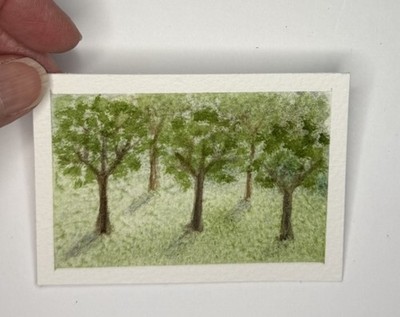 ACEO Original Watercolor Grove Of Trees @spiritridgeart