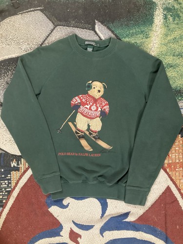 Rare Vintage Polo by Ralph Lauren Ski Bear Crewneck Youth L Green Fits Men’s S M - Image 1