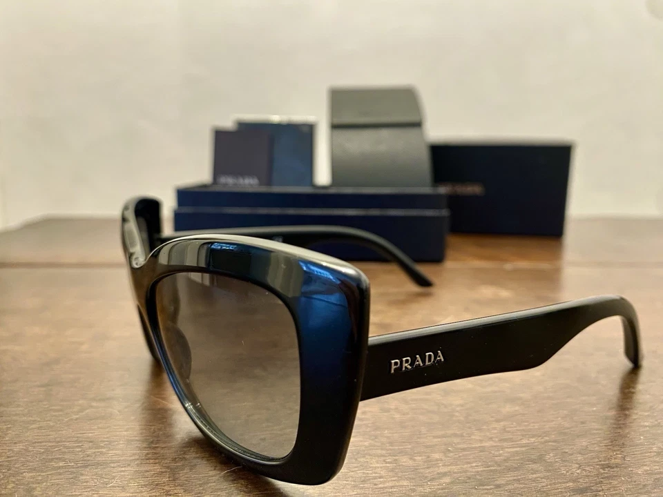 PRADA Sunglasses Black Classic Cat Eye - image 3 of 4