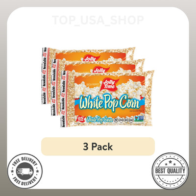 (3 pack) Jolly Time White Popcorn Kernels, 32 oz. Bag
