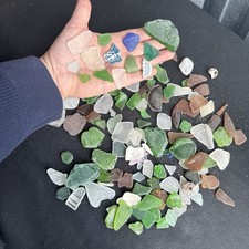 3 Lbs Chesapeake Bay Sea Glass Aqua Greens Browns Clear Patterns Ceramic Bits