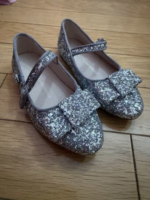 Silver Glitter Kids Dress Shoes, Us Size 9-9.5, Age Of Innocence