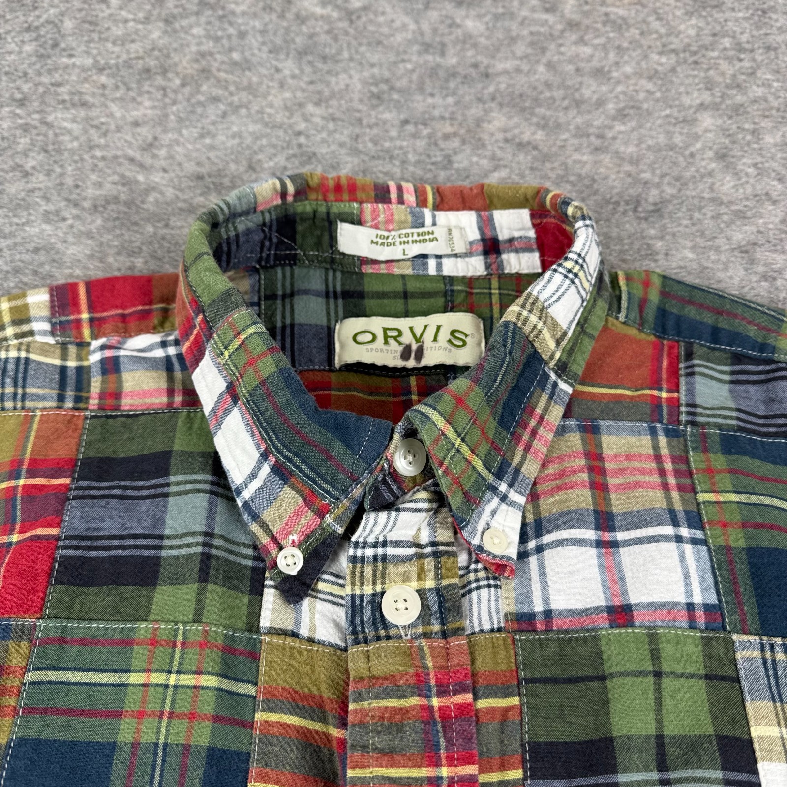 Vintage Orvis Madras Patchwork Button Down Shirt … - image 4