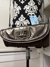 Brand New Tags Kathy Van Zeeland Handbag/clutch , grey removable straps