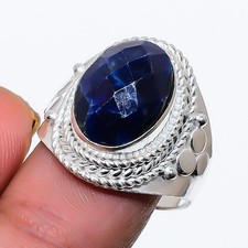 Blue Sodalite Gemstone 925 Sterling Silver Jewelry All Size Ring For Gift
