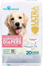 Paw Inspired Disposable XL Diapers Super Absorbent Ultra Protection 20 Pack NEW