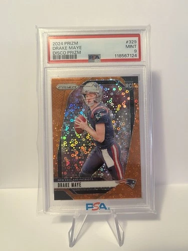 2024 Panini Prizm - Rookies Drake Maye #329 Disco Prizm (RC) PSA 9