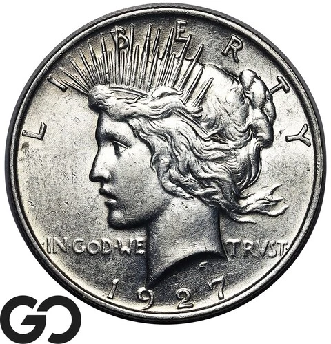 1927-D Peace Dollar, Tougher Date This Nice, Brilliant Uncirculated+ Better Date
