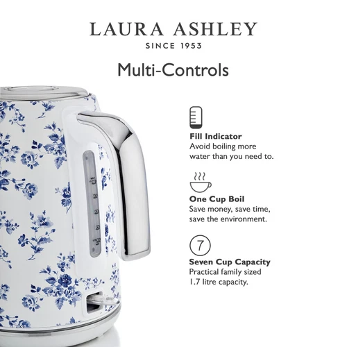 Laura Ashley Electric Kettle 1.7L Cordless Fast Boil Jug Kettle Stainless Steel - Picture 6 of 8