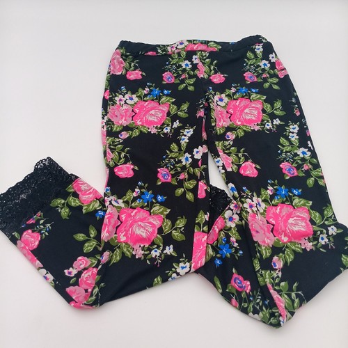 Poof New York Pants Girl's Small Multicolor Floral Leggings