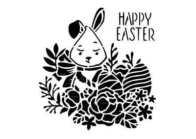 Schablone '' Happy Easter... '' auf A4