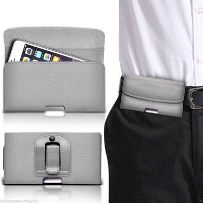 Horizontaler Gürtelclip Qualität Tasche Holster Top Flip Case Halter Grau