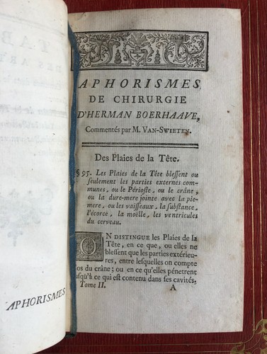 HERMAN BOERHAAVE - APHORISMES DE CHIRURGIE - 7 VOLUMES - VEUVE CAVELIER - 1753. - Picture 8 of 12