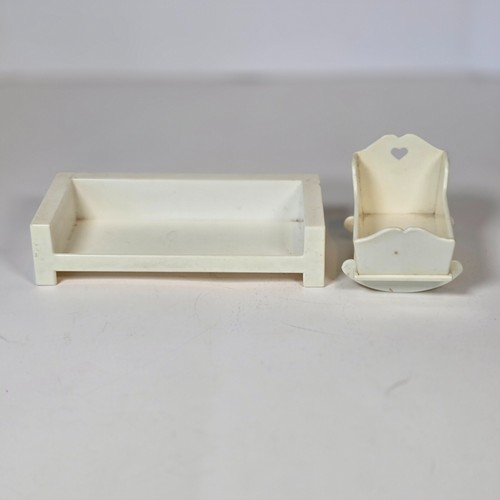 Fisher Price Doll House Furniture 1977 Shower Bathroom Stove Sink Sofa Cradle - Picture 17 of 22