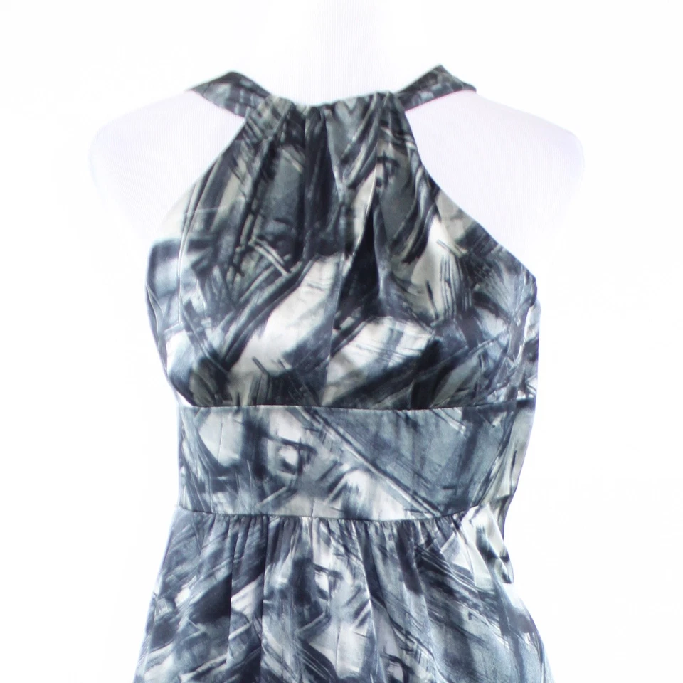 Vestido negro blanco estampado abstracto 100% seda MARTIN + OSA sin mangas línea A 0 Foto 2 de 4