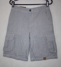 NWT Boys Urban Pipeline Cotton Blue Pinstripe Cargo Shorts Sz 16 28x10.5 