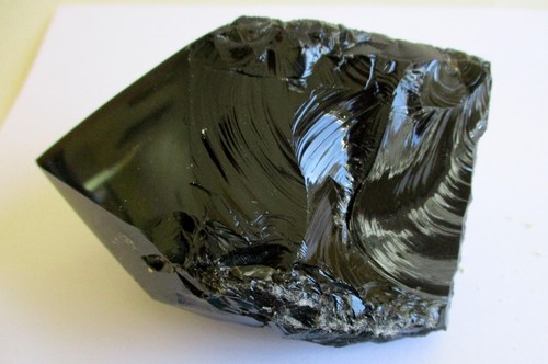 Varita de punta natural de obsidiana cristal piedra preciosa grado A 95 mm MÉXICO - Imagen 4 de 6