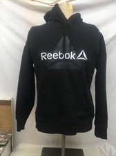 Reebok Black Heather Logo Radiant Hoodie - Size X-Small