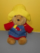 16" Paddington Bear Plush Stuffed Animal Sears Craftsman Carpenter Denim Apron